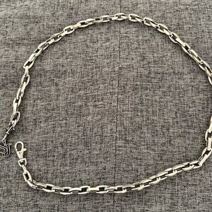 St. John Silver Chain Belt with Initial Charm